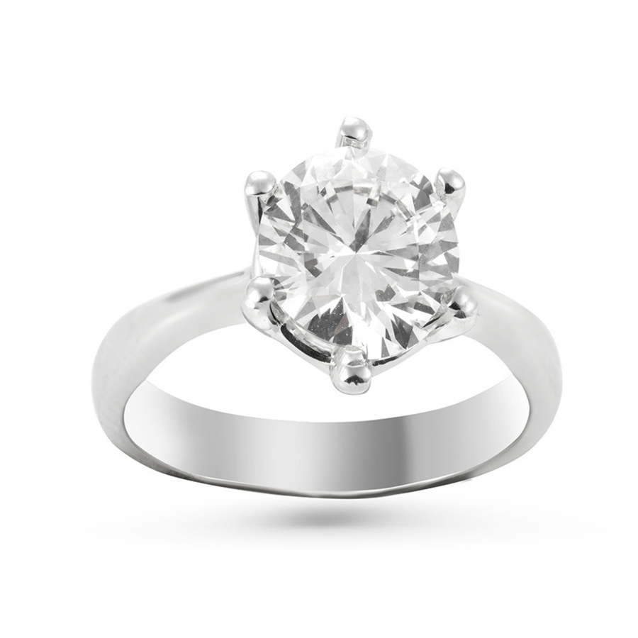 Melden Alex 1.00 ct round diamond six-prong solitaire ring in 10K White Gold