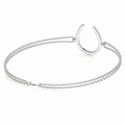 Melden 14k White Gold Horse Shoe Bracelet 0.28ct Total Diamond