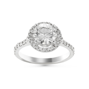 Melden Nikki 14k White Gold Halo Diamond Ring 2.28ct Total