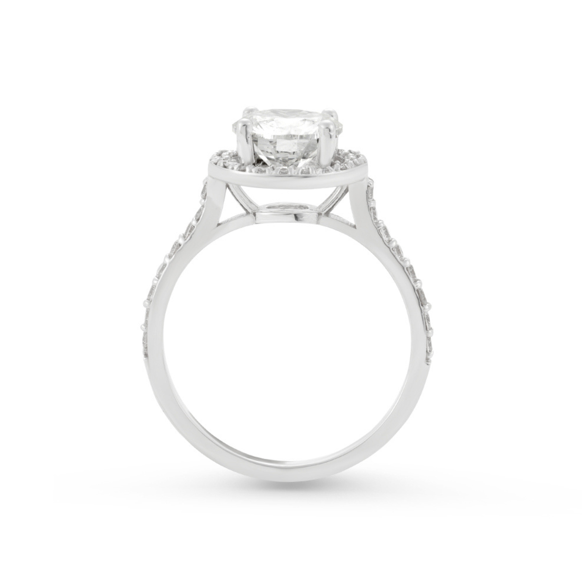 Melden Nikki 14k White Gold Halo Diamond Ring 2.28ct Total