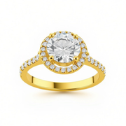 Melden Nikki 14k Gold Halo Diamond Ring 2.28ct Total