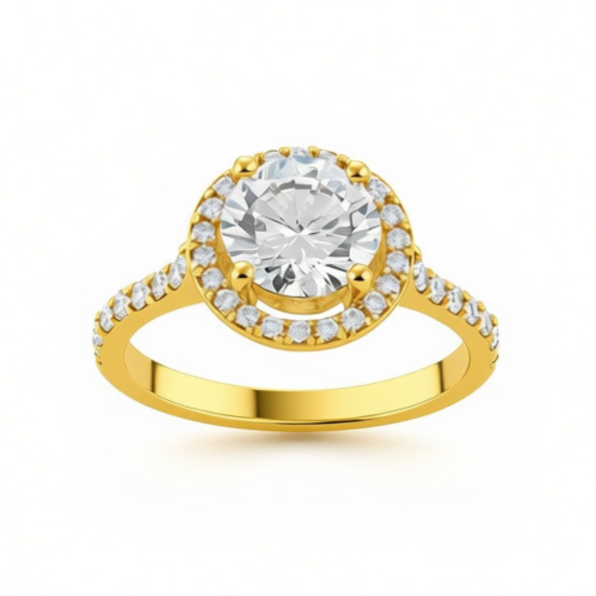 Melden Nikki 14k Gold Halo Diamond Ring 2.28ct Total