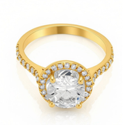 Melden Nikki 14k Gold Halo Diamond Ring 2.28ct Total