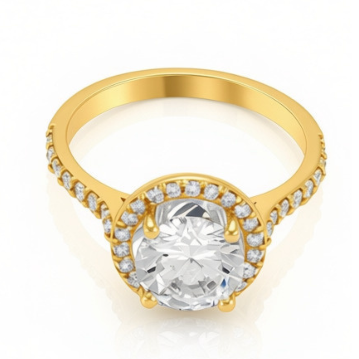 Melden Nikki 14k Gold Halo Diamond Ring 2.28ct Total