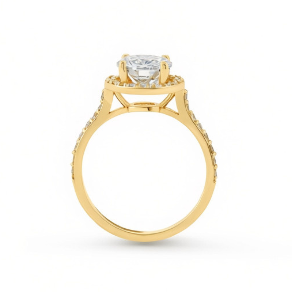 Melden Nikki 14k Gold Halo Diamond Ring 2.28ct Total