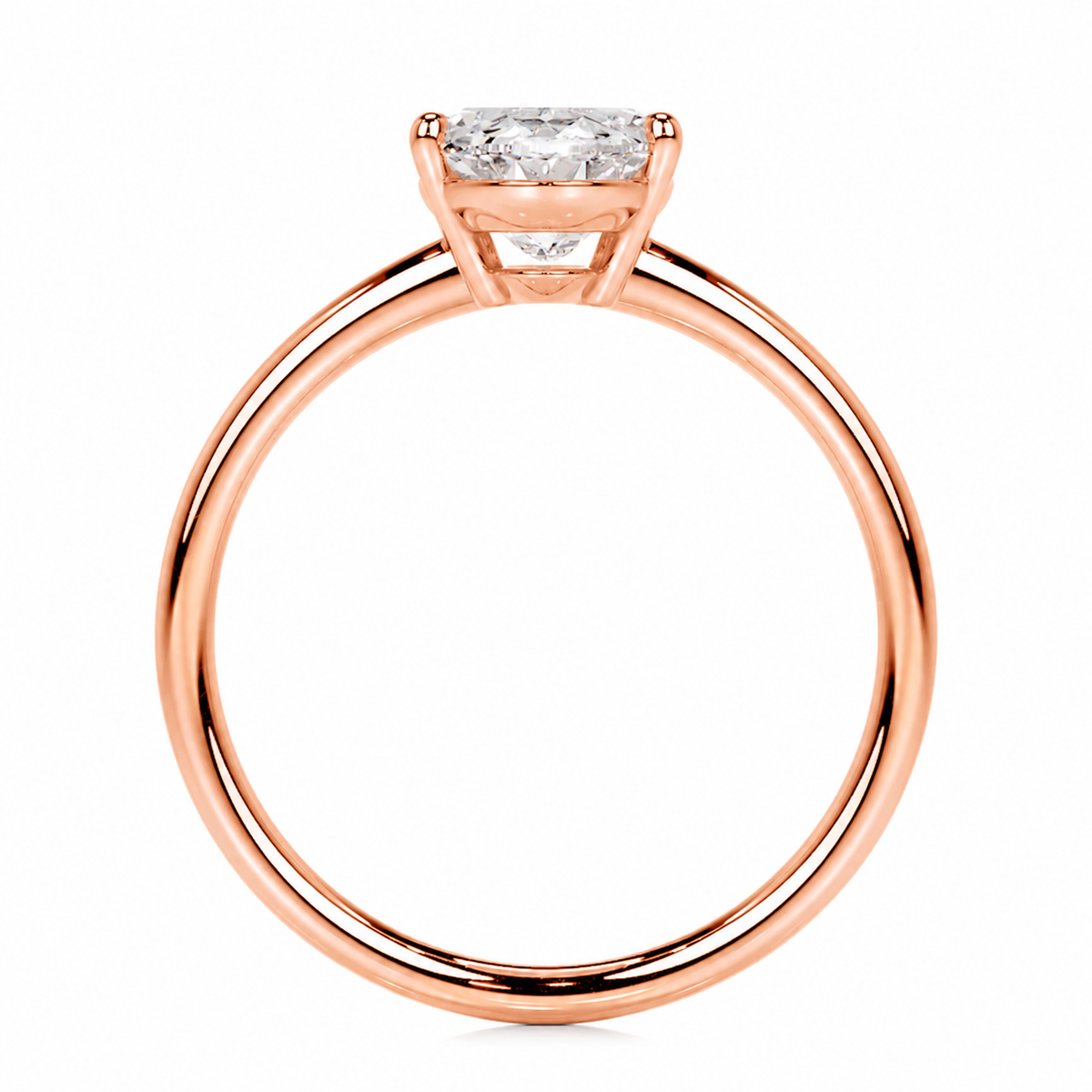 Melden Lisa 14k Rose Gold Ring Solitaire Center Stone 2.00ct Oval Diamond