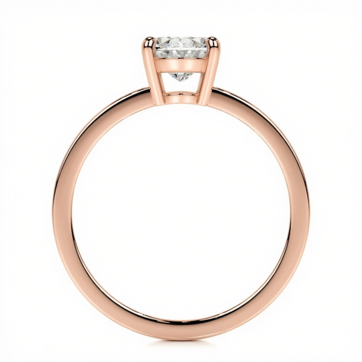 Melden Joy 14k Rose Gold Ring Oval Diamond Center Stone 2.16ct Total Diamond