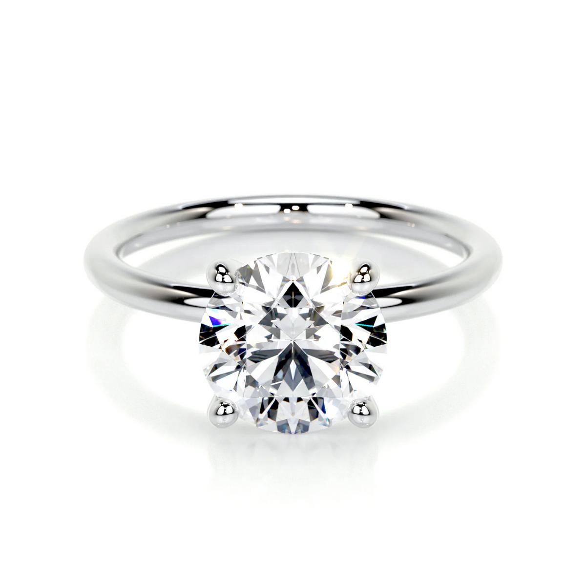 Melden Izzy 14k White Gold Ring Solitaire Round 1.00ct Diamond