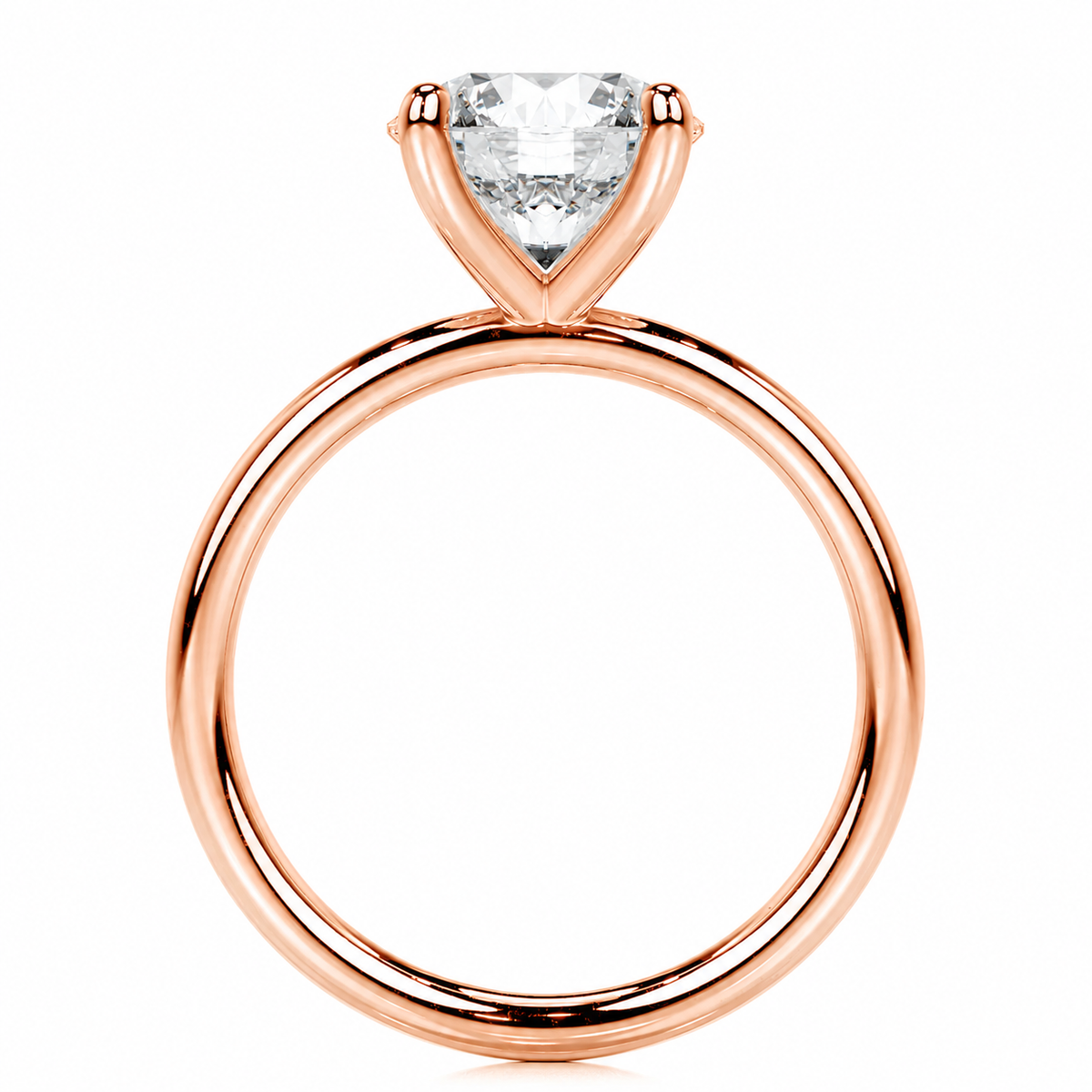 Melden Izzy 14k Rose Gold Ring Solitaire Round 2.00ct Diamond