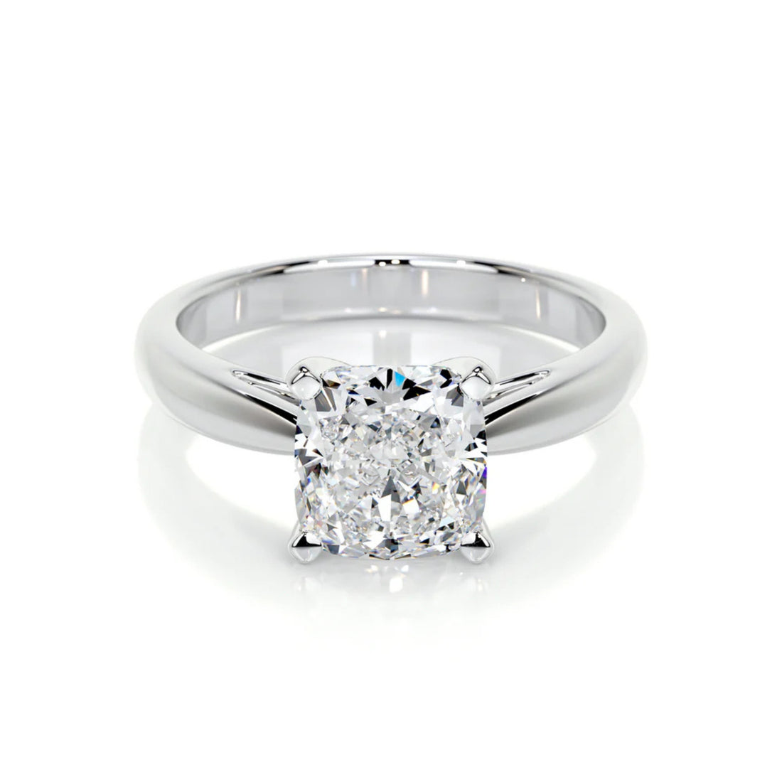 Melden Mae 14k White Gold Ring Solitaire Square Cushion 1.00ct Diamond