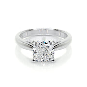 Melden Mae 10k White Gold Ring Solitaire Square Cushion 1.00ct Diamond - view 1