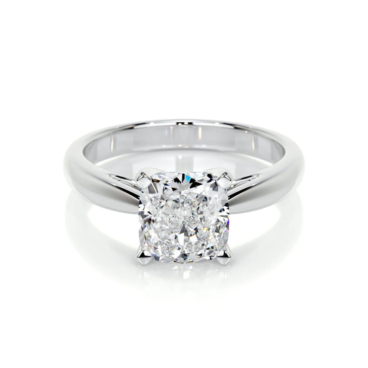 Melden Mae 10k White Gold Ring Solitaire Square Cushion 1.00ct Diamond - view 1