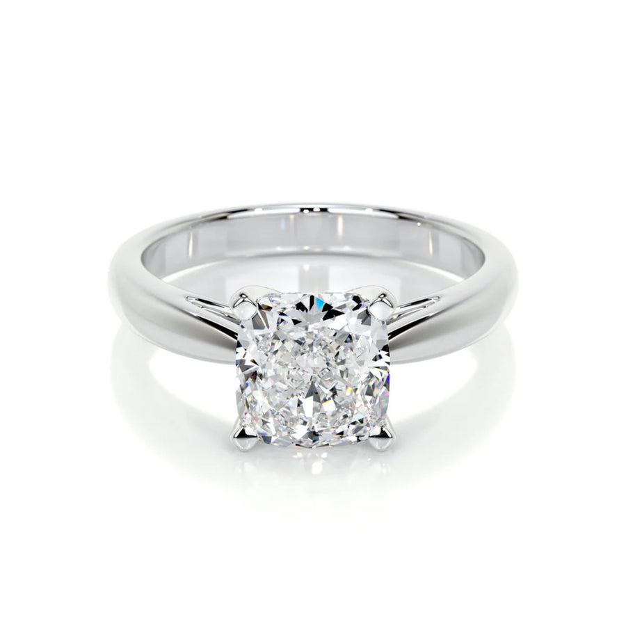 Melden Mae 10k White Gold Ring Solitaire Square Cushion 1.00ct Diamond - view 1