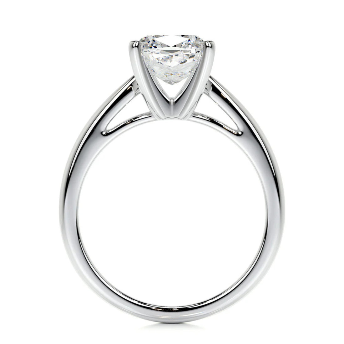 Melden Mae 14k White Gold Ring Solitaire Square Cushion 1.00ct Diamond