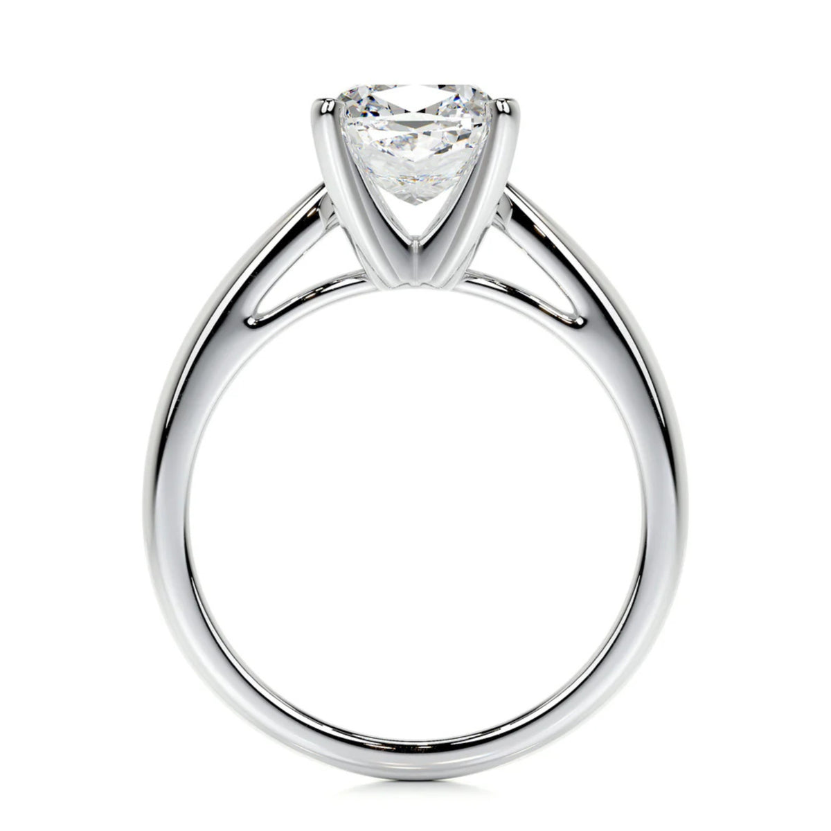 Melden Mae 10k White Gold Ring Solitaire Square Cushion 1.00ct Diamond - view 2