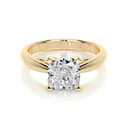 Melden Mae 14k Gold Ring Solitaire Square Cushion 1.00ct Diamond