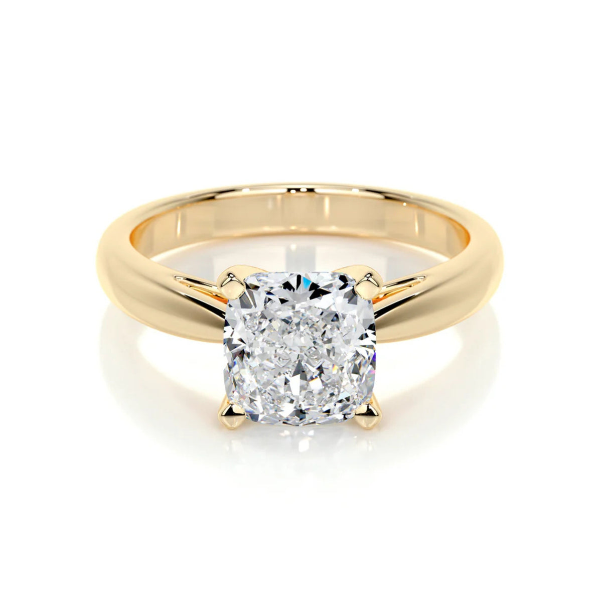Melden Mae 14k Gold Ring Solitaire Square Cushion 1.00ct Diamond