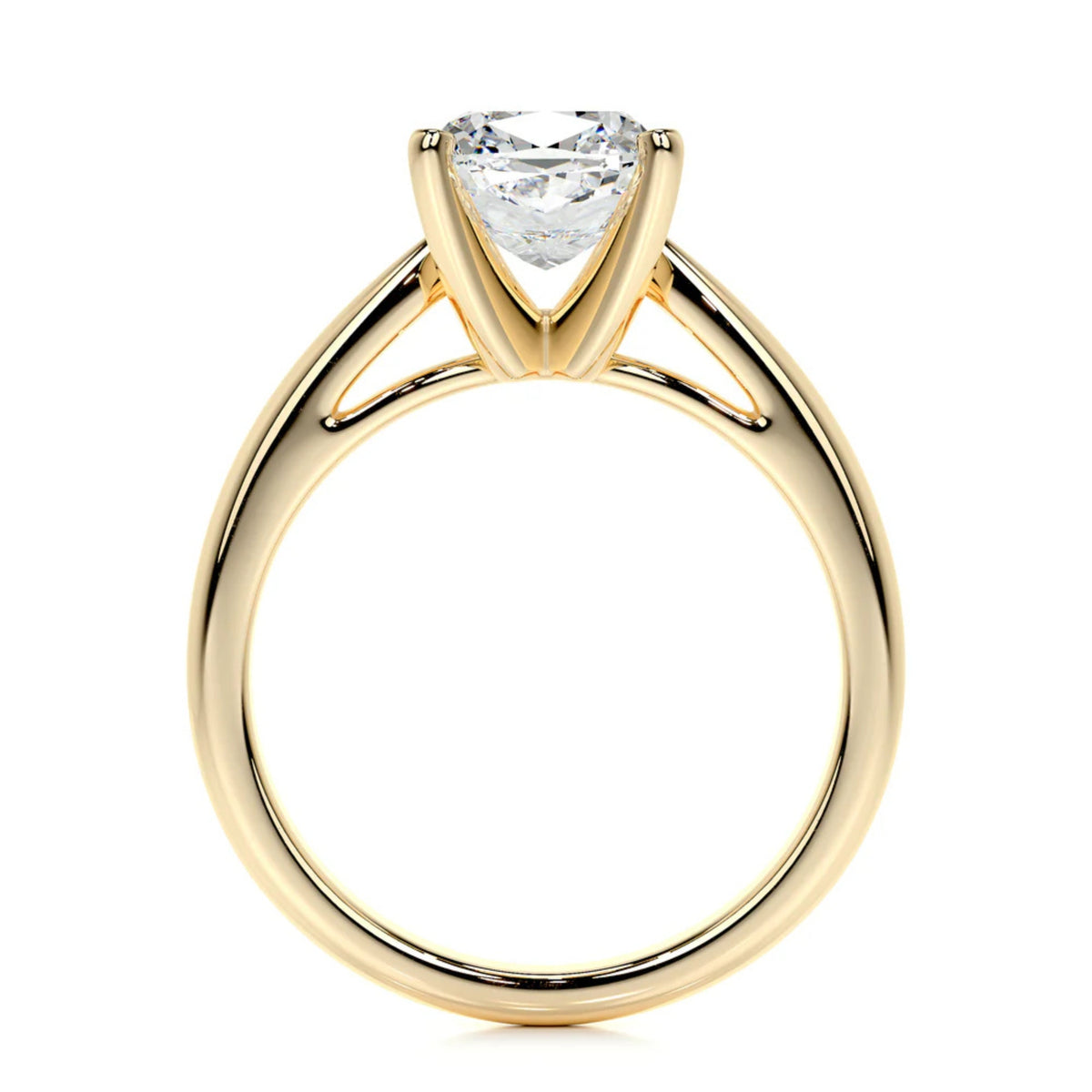 Melden Mae 14k Gold Ring Solitaire Square Cushion 1.00ct Diamond