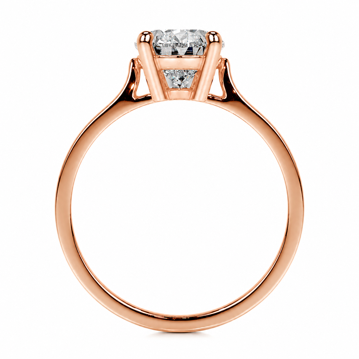 Melden Laura 14k Rose Gold Ring Solitaire Center Stone 1.00ct Pear Diamond