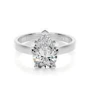 Melden Laura 14k White Gold Ring Solitaire Center Stone 1.00ct Pear Diamond