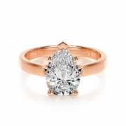 Melden Laura 14k Rose Gold Ring Solitaire Center Stone 1.00ct Pear Diamond