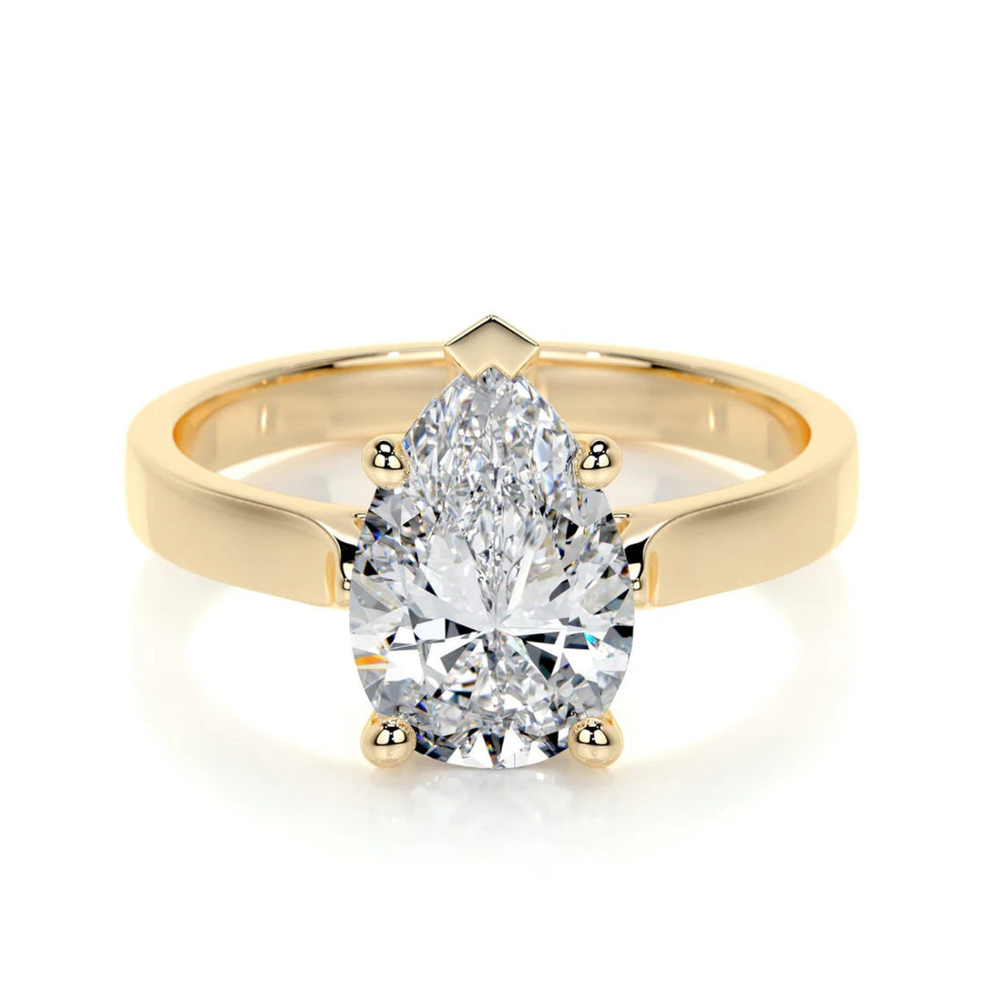 Melden Laura 4 ct pear diamond ring in 18K Rose Gold