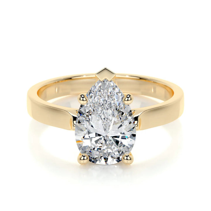 Melden Laura 4 ct pear diamond ring in 18K Rose Gold