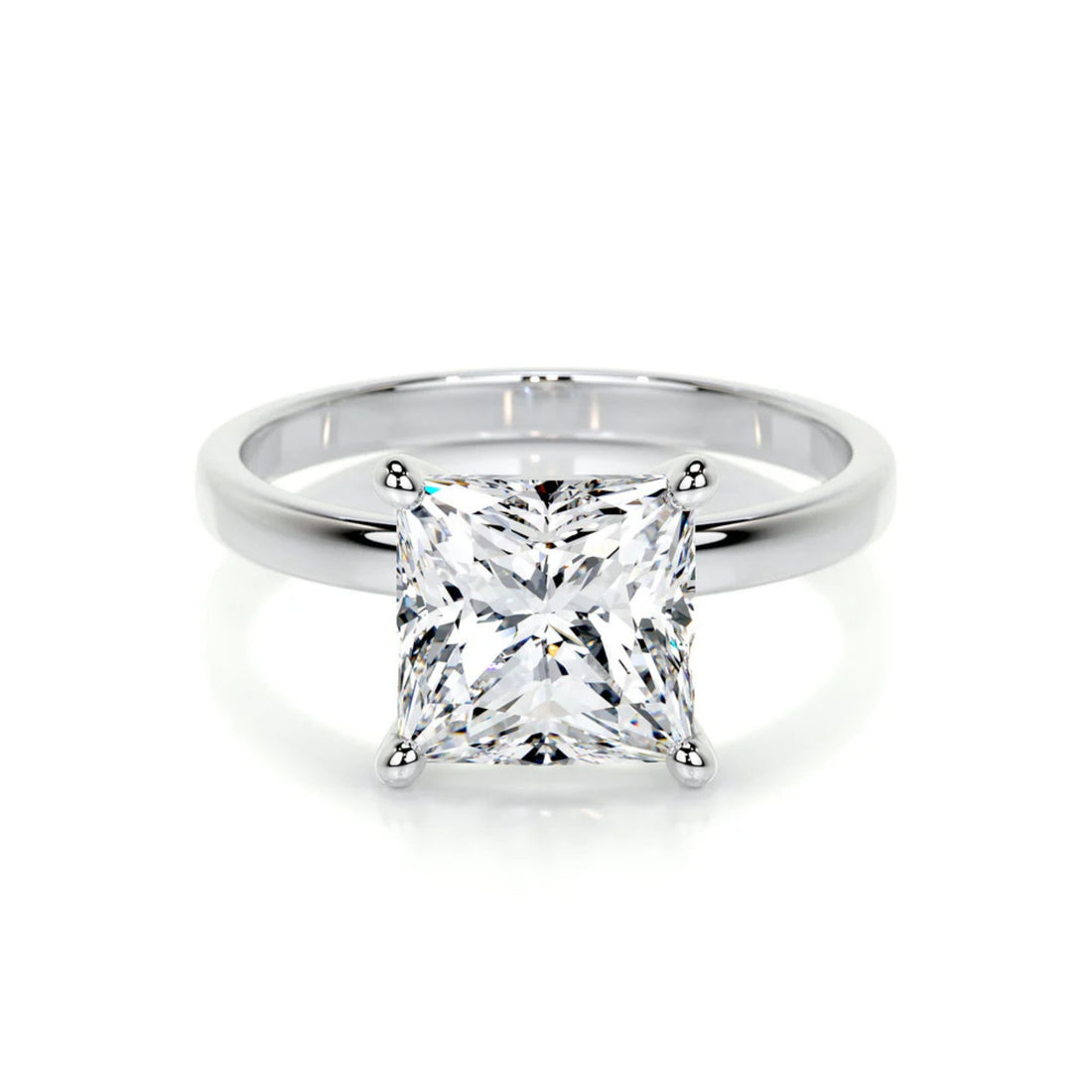 Melden Emme 14k White Gold Ring Solitaire Princess 1.00ct Diamond