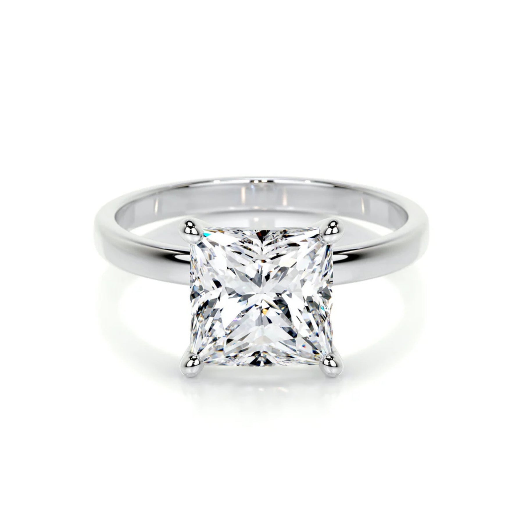 Melden Emme 10k White Gold Ring Solitaire Princess 1.00ct Diamond - view 1