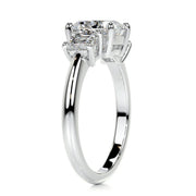 Melden Gabi 14k White Gold Three Stone Ring Cushion Diamond 2.00ct Total