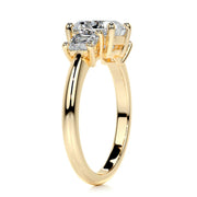 Melden Gabi 14k Gold Three Stone Ring Cushion Diamond 2.00ct Total