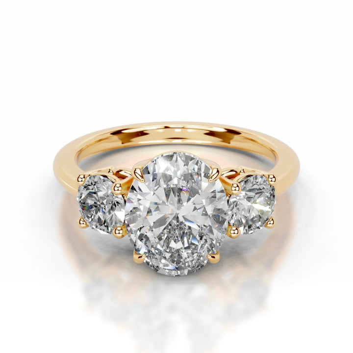 Melden Dolly 4 ct oval diamond ring in 18K Rose Gold