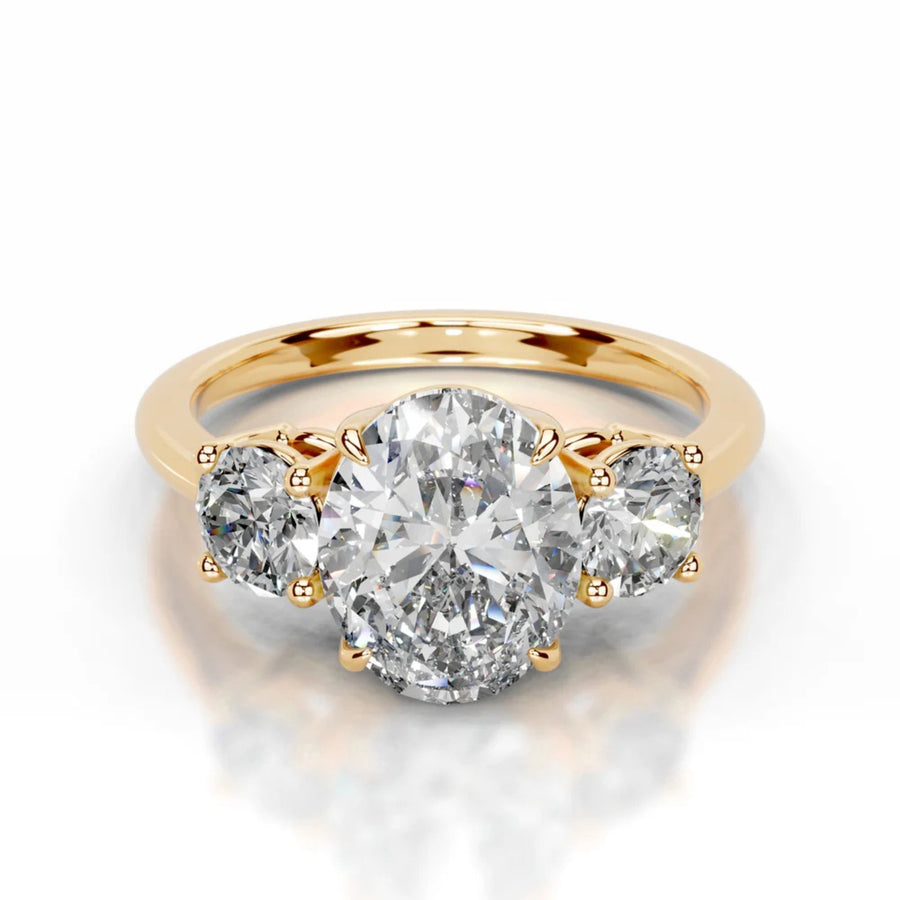 Melden Dolly 4 ct oval diamond ring in 18K Rose Gold