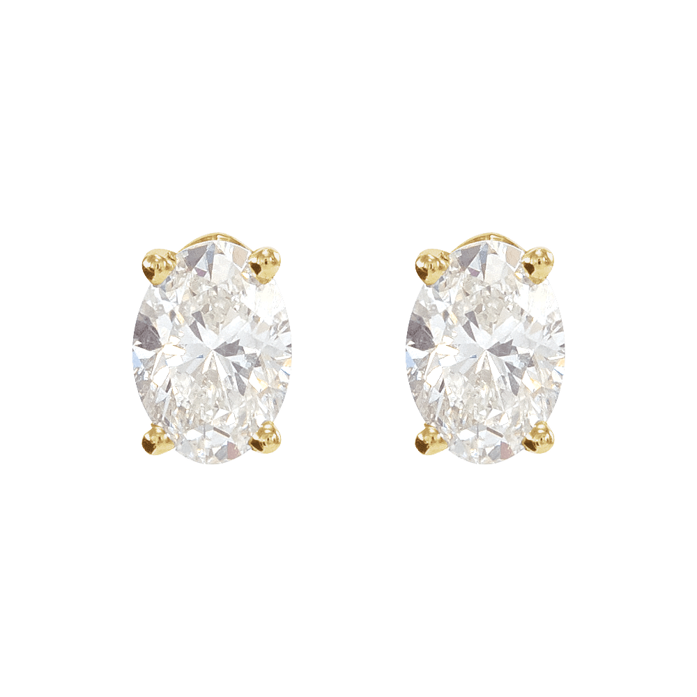Melden Aly oval lab-grown diamond stud earrings in Gold