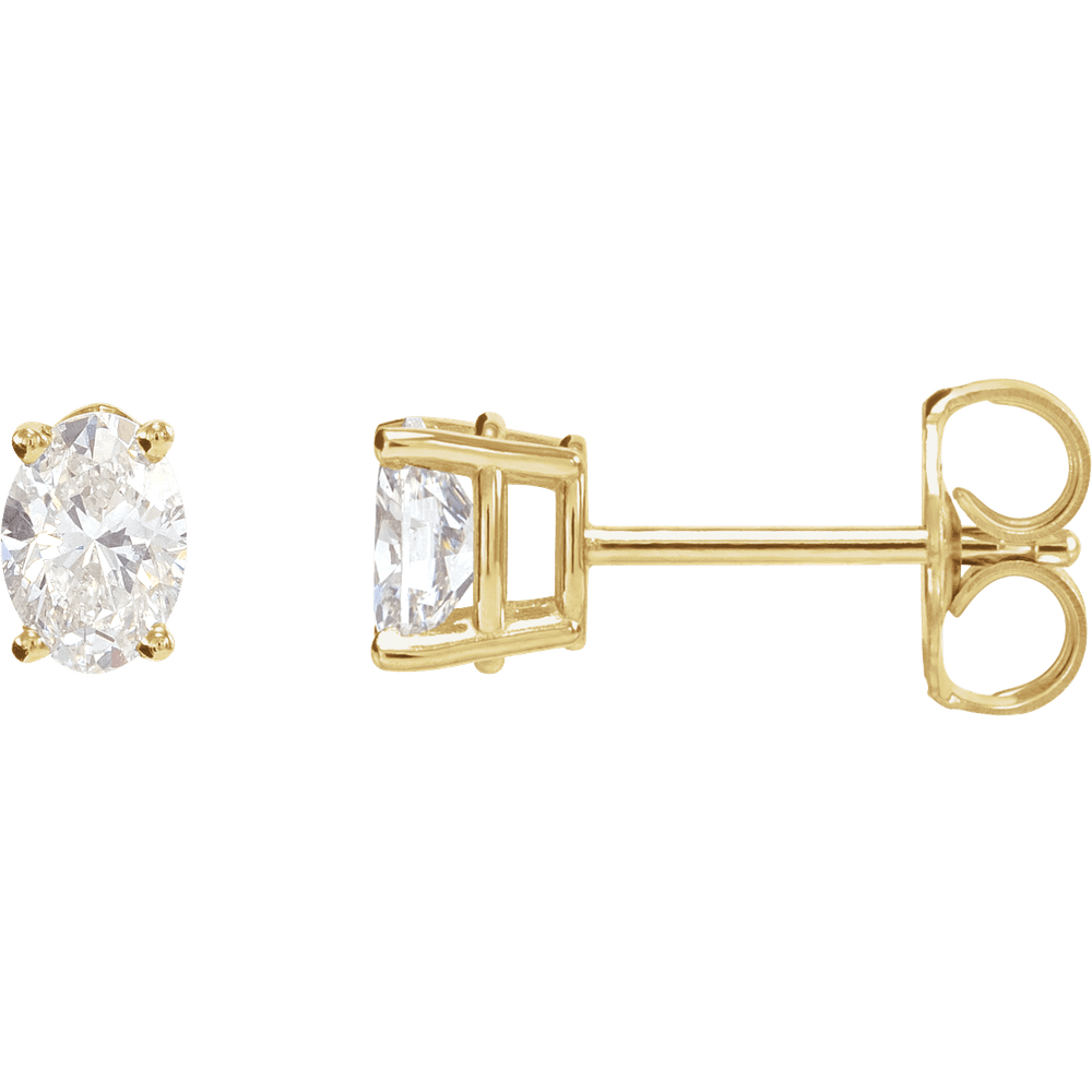 Melden Aly oval lab-grown diamond stud earrings in Gold