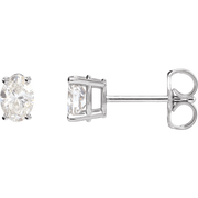 Melden Aly oval lab-grown diamond stud earrings in White Gold