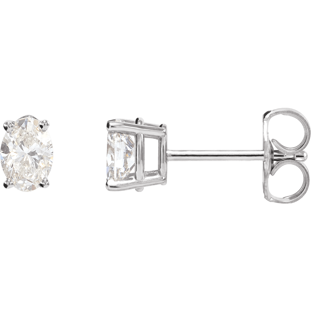 Melden Aly oval lab-grown diamond stud earrings in White Gold