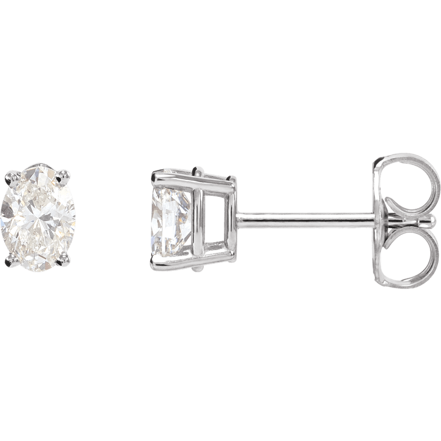 Melden Aly oval lab-grown diamond stud earrings in White Gold