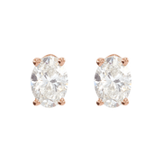 Melden Aly oval lab-grown diamond stud earrings in Rose Gold