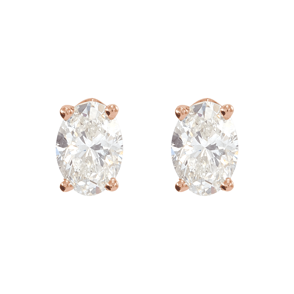 Melden Aly oval lab-grown diamond stud earrings in Rose Gold