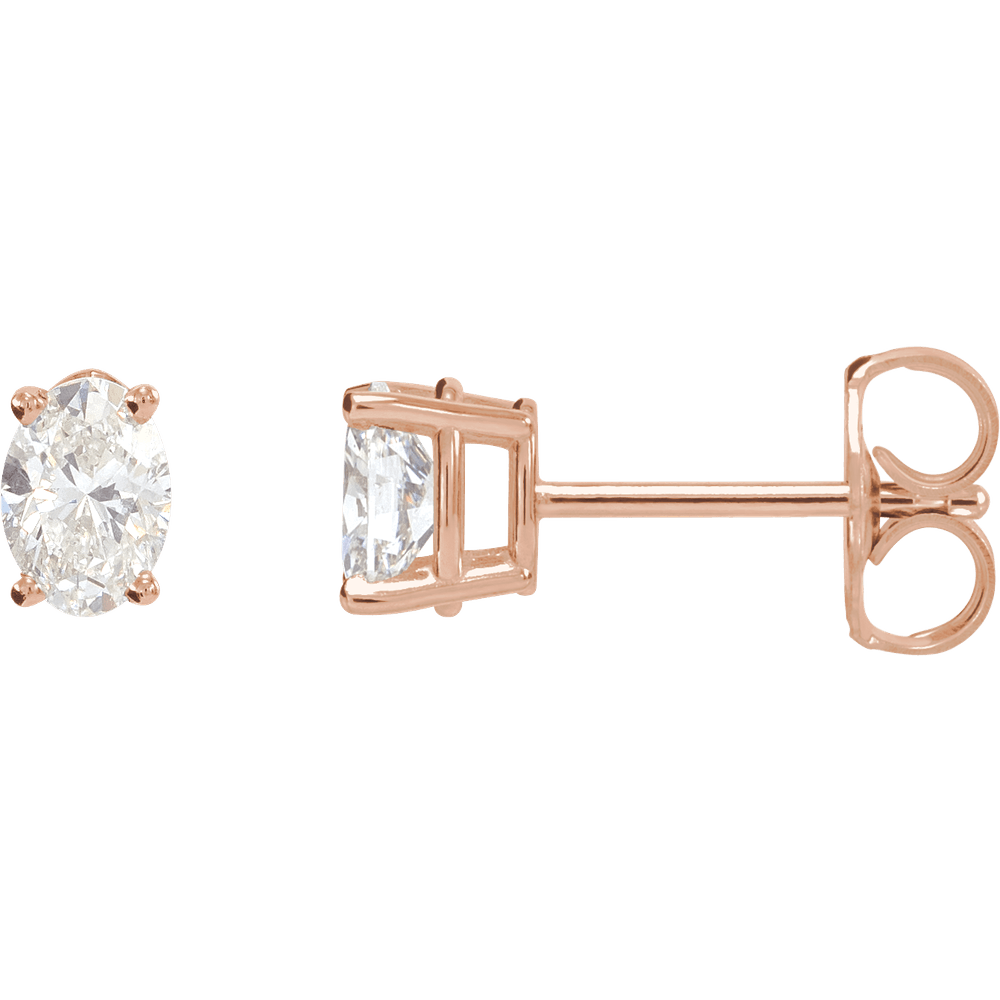 Melden Aly oval lab-grown diamond stud earrings in Rose Gold