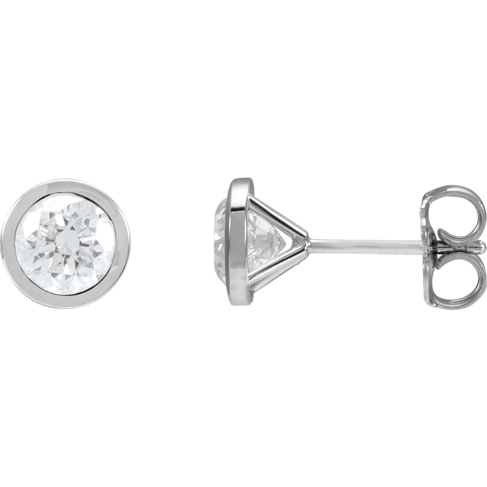 Melden Megan White Gold Stud Earrings Round