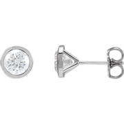 Melden Megan round lab-grown diamond stud earrings in White Gold