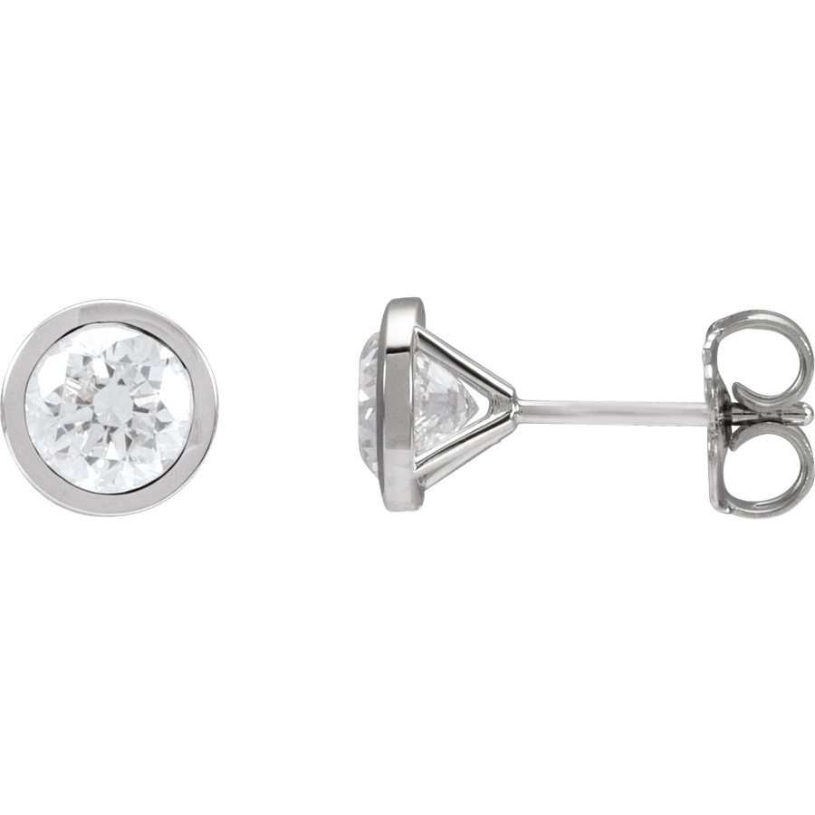 Melden Megan round lab-grown diamond stud earrings in White Gold
