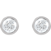 Melden Megan round lab-grown diamond stud earrings in White Gold