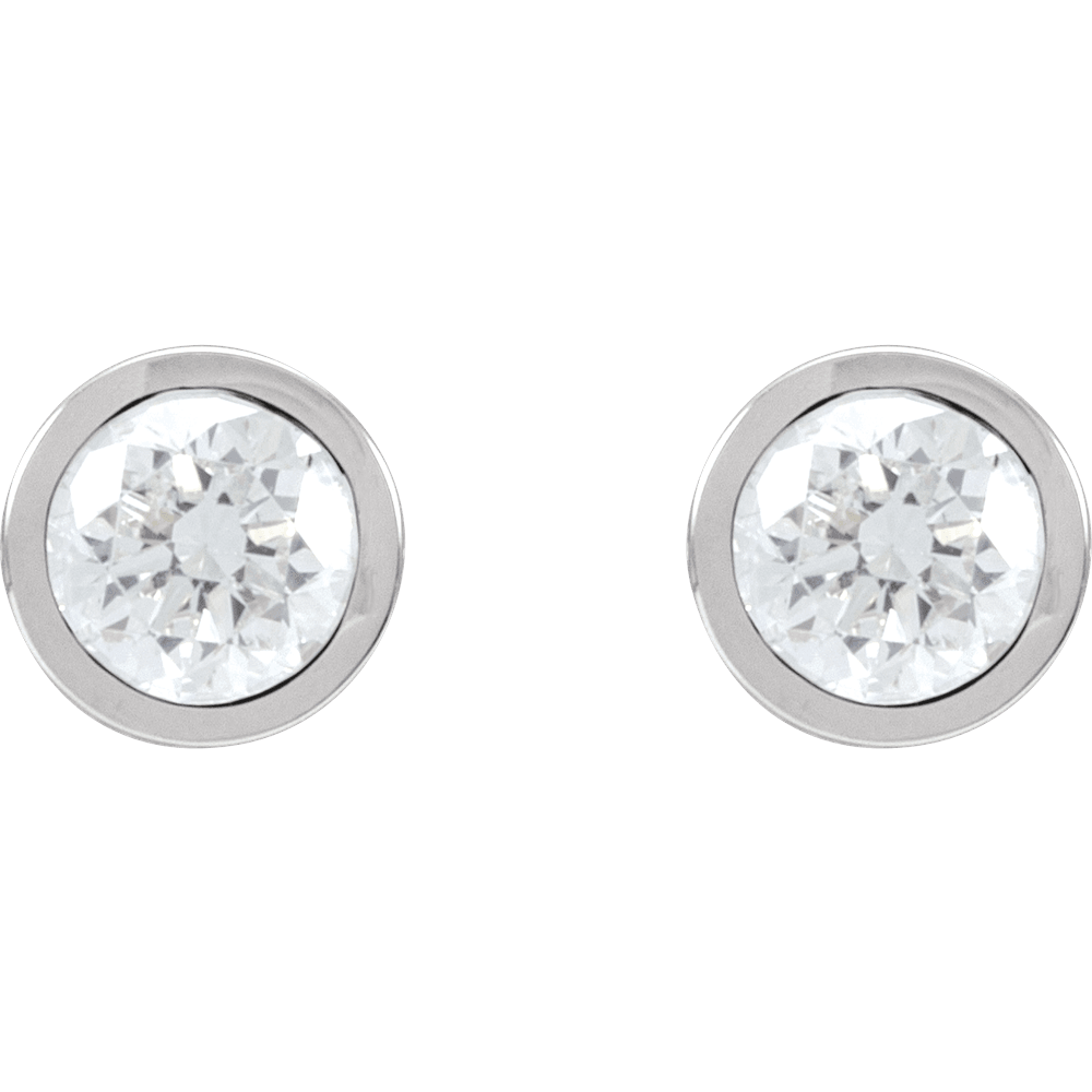 Melden Megan round lab-grown diamond stud earrings in White Gold