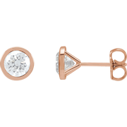 Melden Megan round lab-grown diamond stud earrings in Rose Gold