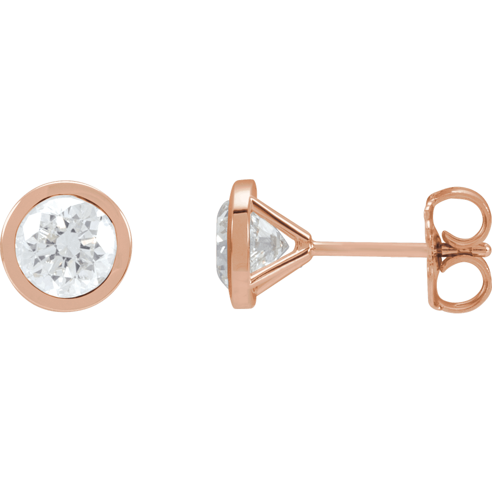 Melden Megan round lab-grown diamond stud earrings in Rose Gold