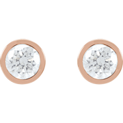 Melden Megan round lab-grown diamond stud earrings in Rose Gold