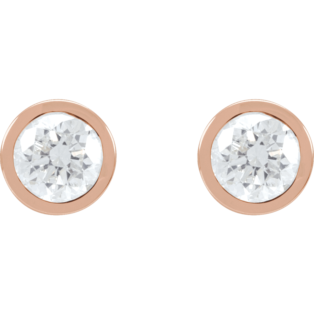 Melden Megan round lab-grown diamond stud earrings in Rose Gold